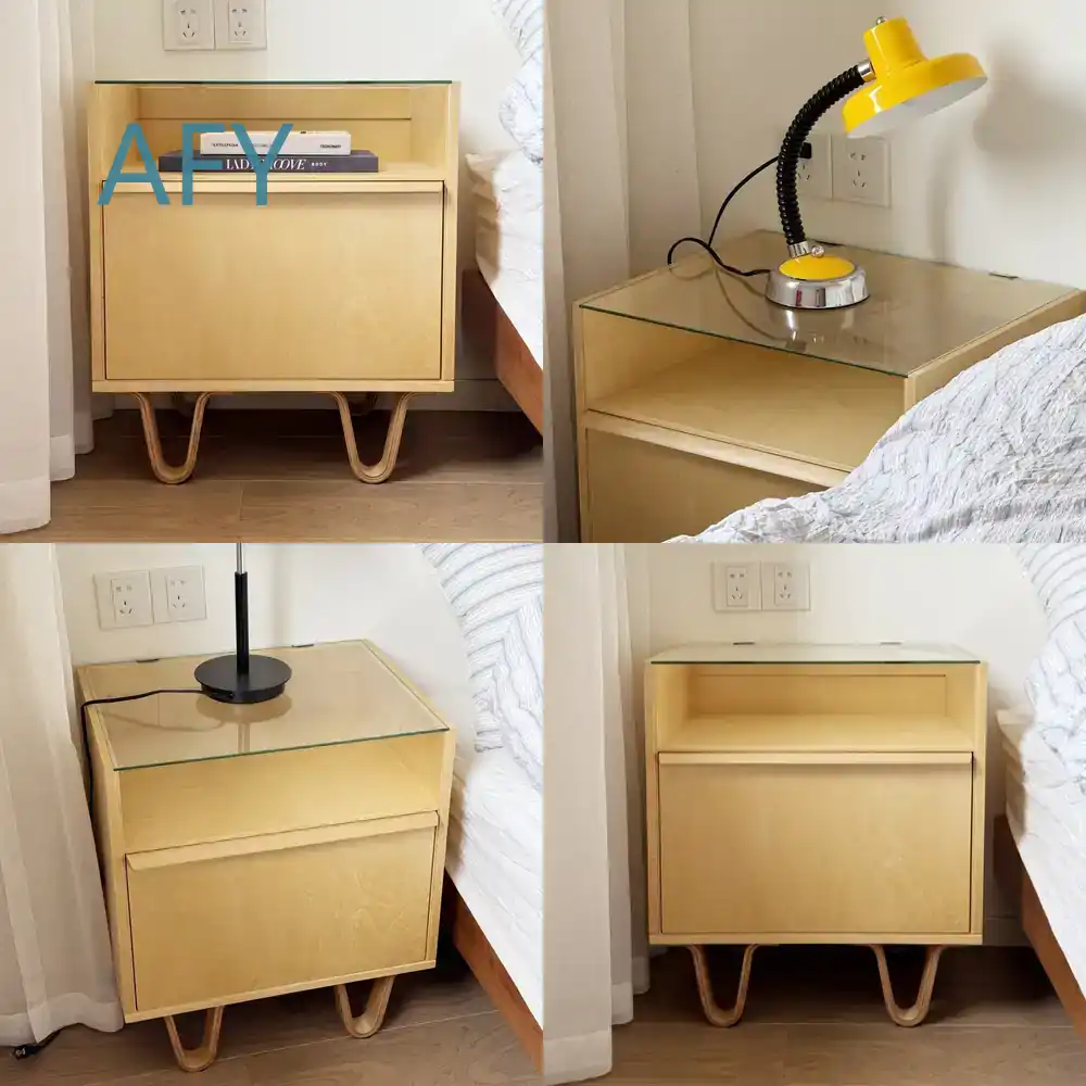 Muji Home Storage - Comodino in Legno Massello Stile Medievale