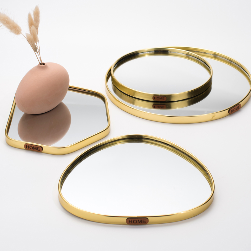 Home Fragrance Luxury - Vassoio a specchio dorato Organizzatore di