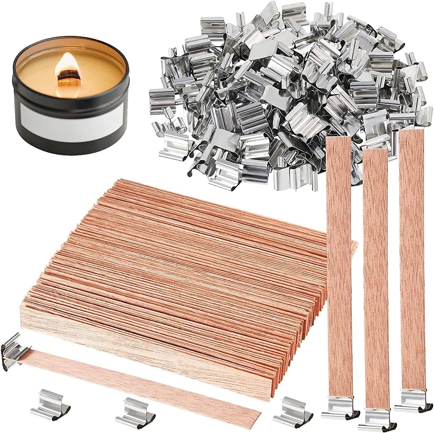 Wooden Wick Candle - 10-100PCS Candela profumata Fetta di legno