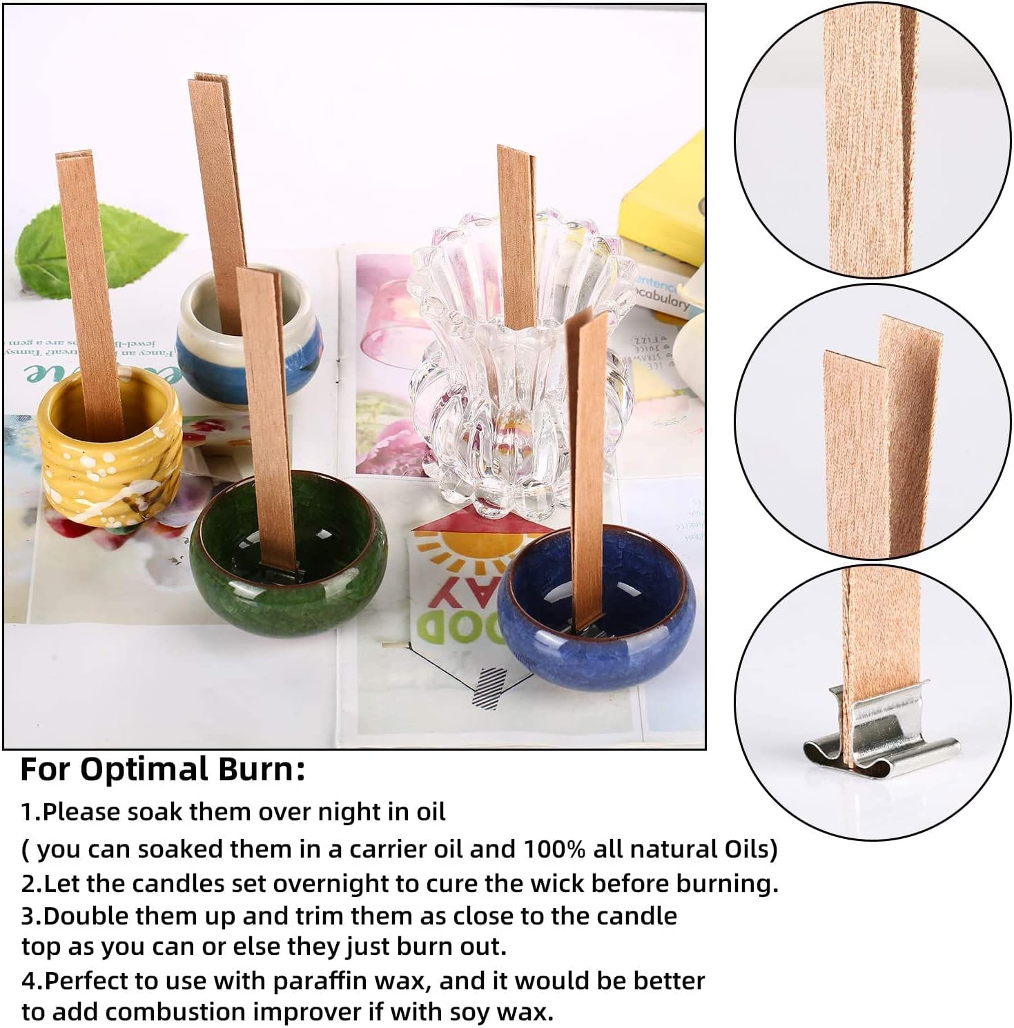 10-100PCS Candela profumata Fe - Wooden Wick Candle recensione e prezzo
